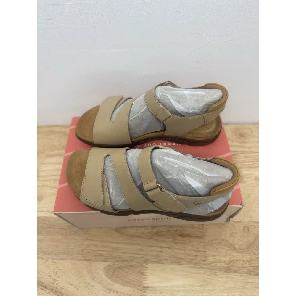 Easy Spirit Mavey Women's Sandal Light Natural Leather Size 6.5 New In‎ Box #29